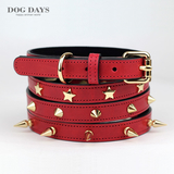 [DOGDAYS] 이태리 수제가죽줄★클래식 가죽목줄 레드 (XS~XL)